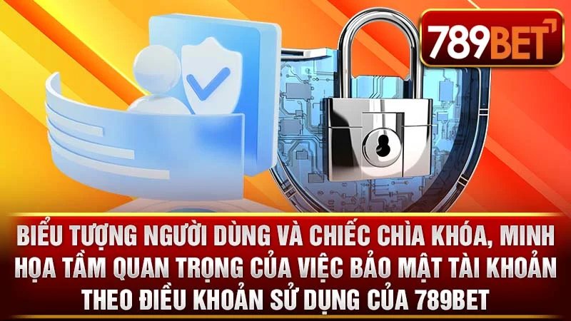 Biểu tượng người dùng và chiếc chìa khóa, minh họa tầm quan trọng của việc bảo mật tài khoản theo điều khoản sử dụng của 789BET.